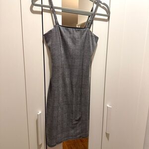 Shinestar Gray Checkered Mini Dress